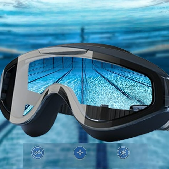 Lunettes de natation Aqualyse portées en piscine pendant une séance de nage