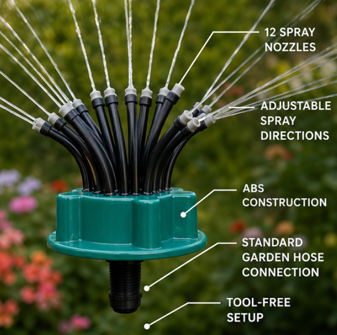 Arroseur Hydrava en fonctionnement pour arroser une grande surface