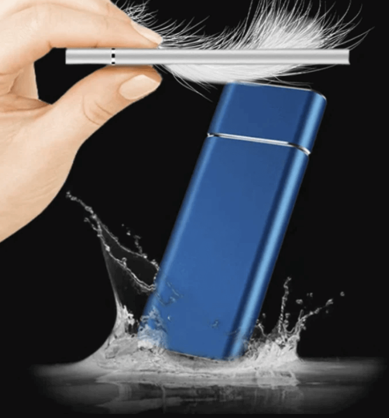 SSD portable Nexorio haute vitesse présenté de profil avec finition métallique