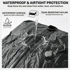 Sac de rangement Velcero montrant le gain de place après compression