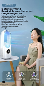 Climatiseur de table | Ventilateur USB sans pales | Réservoir d'eau 100 ml & vitesses réglables | Fonctionnement silencieux