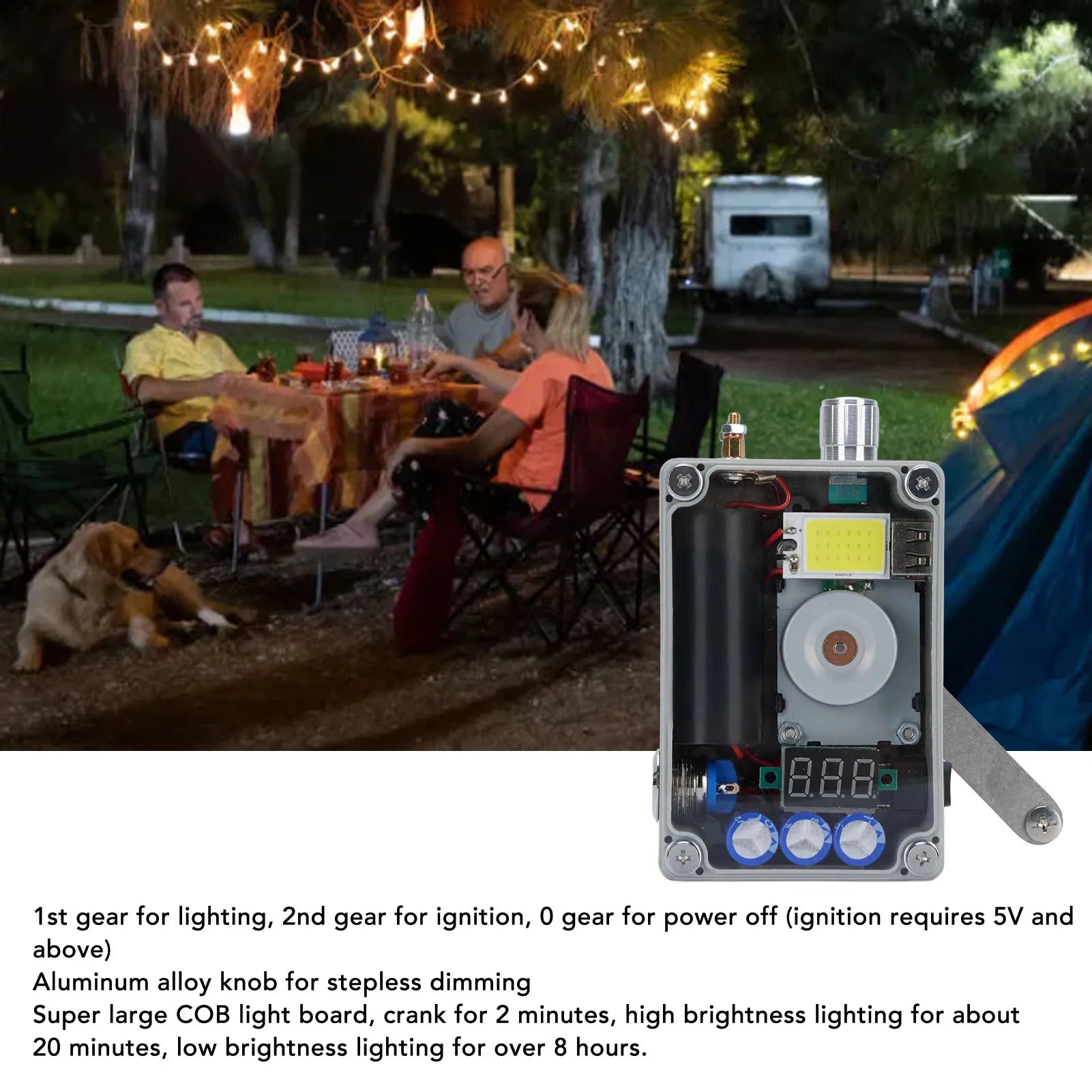 Lampe de secours à dynamo PowerPulse – Charge USB