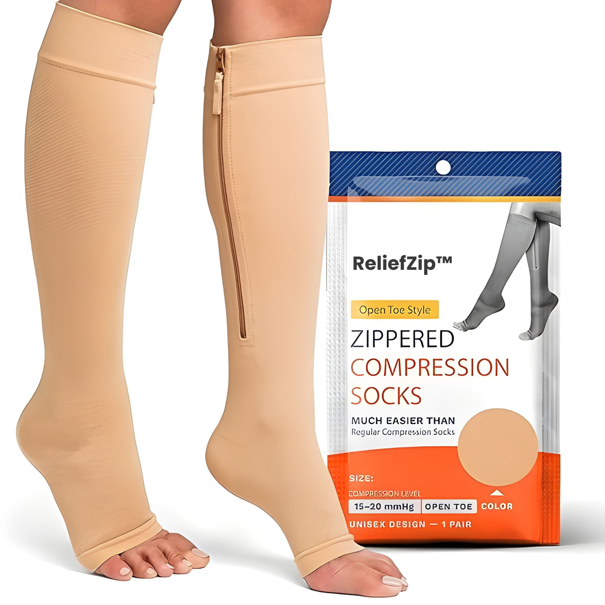 ReliefZip™ - Chaussettes de Compression avec Fermeture Éclair