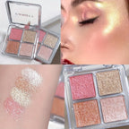 Palette d'enlumineurs pour le visage | 4 couleurs nacrées cuites | Résistante à l'eau | Éclat naturel