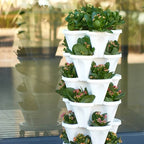 Tour de Plantes Verticale | Design Empilable à 4 Niveaux | Irrigation Intégrée | Gain de Place