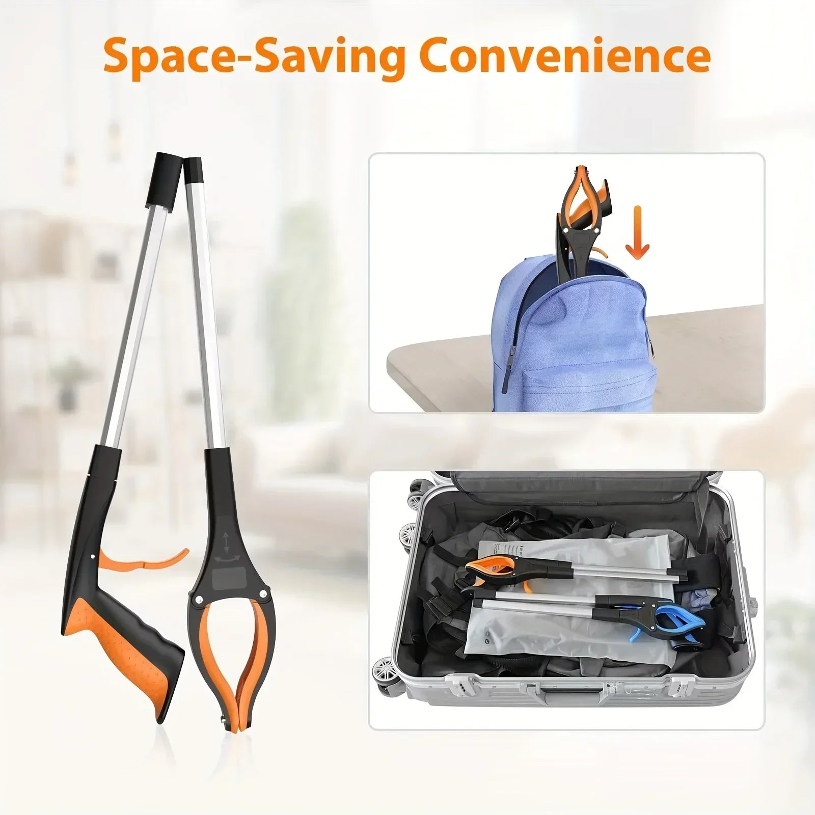 Outil de Préhension pour Seniors | Tête Rotative | Portée de 81 cm | Design Ergonomique Léger