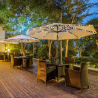 Guirlande lumineuse pour parasol extérieur | 104 LED blanc chaud | Télécommande & alimentée par batterie | Étanche