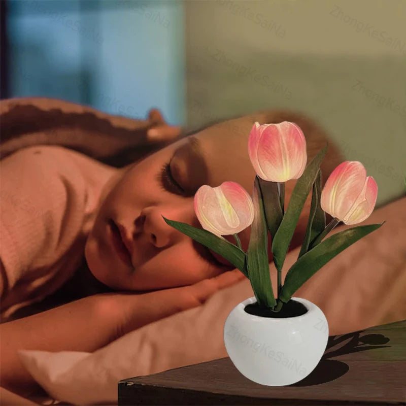 Lampe de table fleurie LumaBloom – Lumière chaude