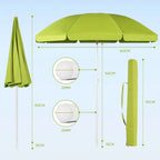 Parasol de Terrasse & Plage | Canopée 160 cm | Polyester Imperméable, Armature en Acier & Protection UV