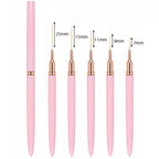 Set de pinceaux pour nail art | Pinceaux liner de précision | Lot de 5 tailles assorties | Finition professionnelle