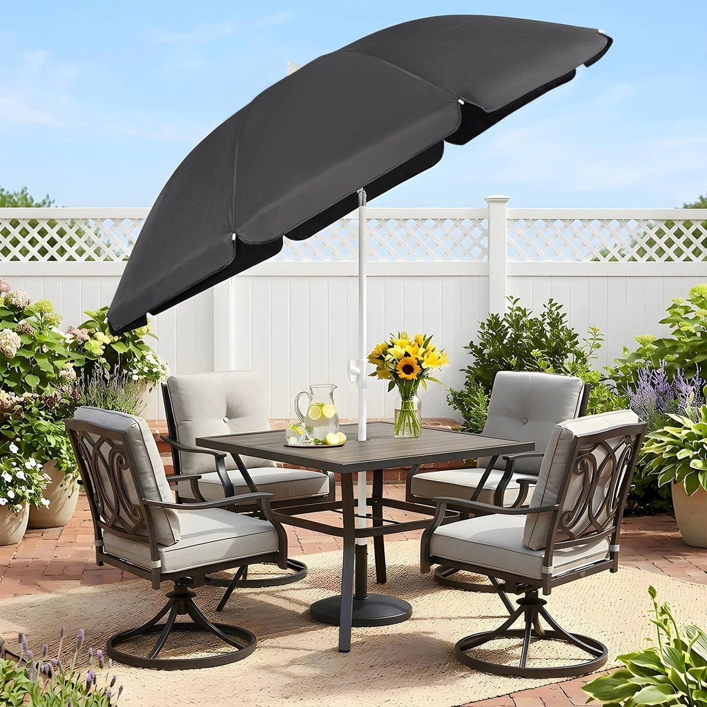 Parasol de Terrasse & Plage | Canopée 160 cm | Polyester Imperméable, Armature en Acier & Protection UV
