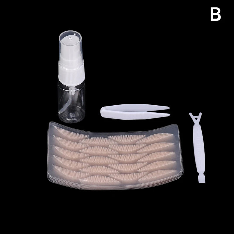 Bande Adhésive pour Double Paupière | Adhésif Activé par l'Eau | Fibrille en Dentelle 10 Feuilles | Aspect Naturel