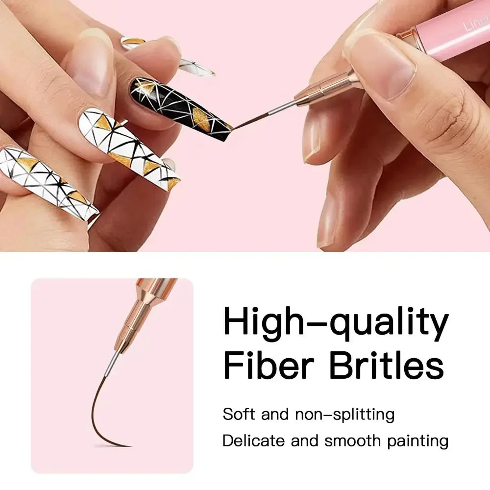 Set de pinceaux pour nail art | Pinceaux liner de précision | Lot de 5 tailles assorties | Finition professionnelle