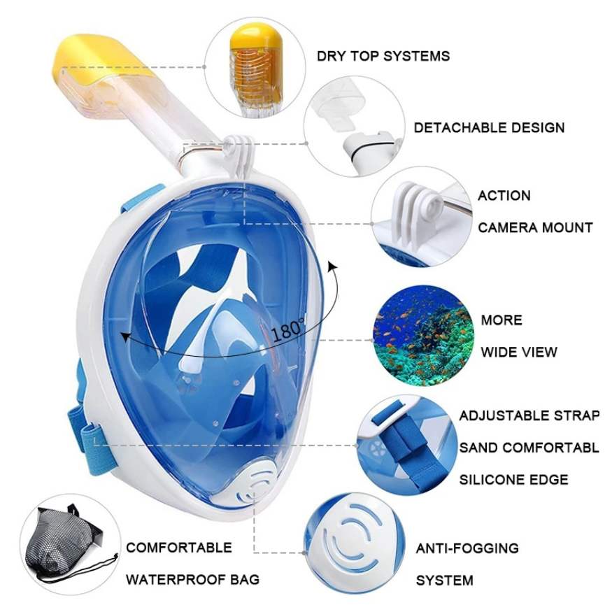 HydroVista™ - Masque de Snorkeling Anti-Buée Confortable