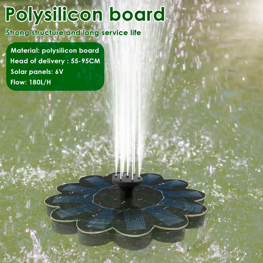 Fontaine solaire | 5 buses | Hauteur de jet variable | Pour bassin et bain d'oiseaux