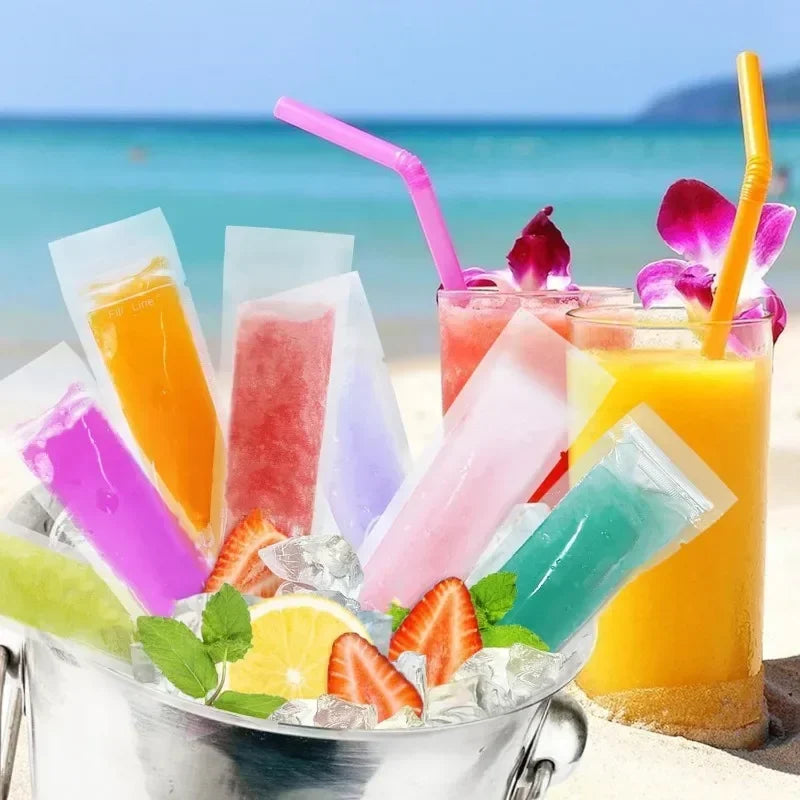 Sachets à glace pour enfants | Étanches & Résistants au gel | Matériau de qualité alimentaire 5,5 x 28 cm
