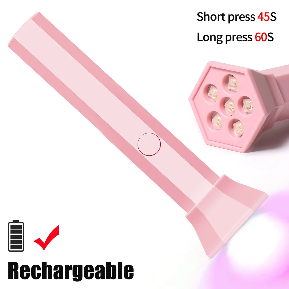 Lampe à ongles portable | Rechargeable 18W UV LED durcissante | Chargement USB-C & batterie intégrée