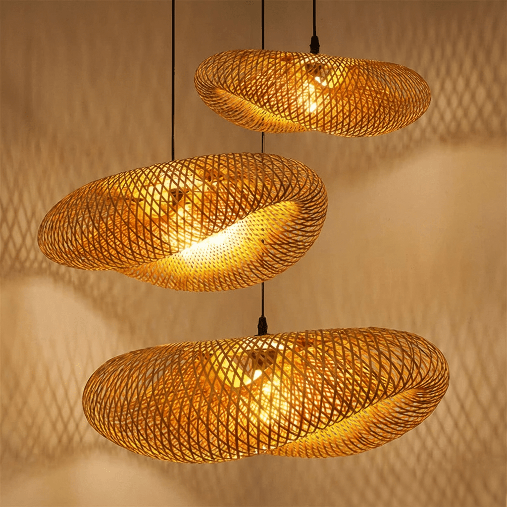 Suspension en bambou LumiBamboo – Lumière naturelle