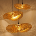 Suspension en bambou LumiBamboo – Lumière naturelle