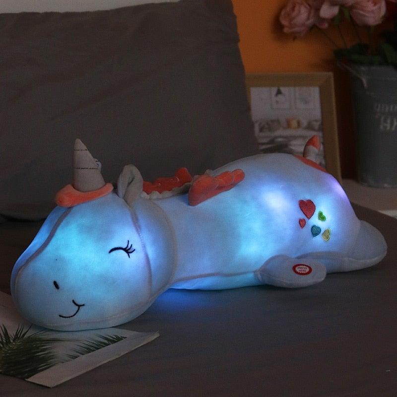 Veilleuse Licorne en Peluche pour Enfants | Lumière LED Arc-en-ciel | Peluche Douce de 60 cm | Compagnon Réconfortant pour le Sommeil