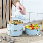 Boîte repas Novalyx en inox à 3 niveaux avec compartiments séparés
