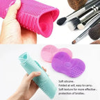 Tampon Nettoyeur de Pinceaux de Maquillage en Silicone | Surface Texturée à Gommage & Ventouse | Nettoyage en Profondeur