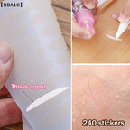 Bande Adhésive pour Double Paupière | Adhésif Activé par l'Eau | Fibrille en Dentelle 10 Feuilles | Aspect Naturel