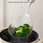 Passoire de cuisine Cuisora avec poignée noire et panier en maille inox