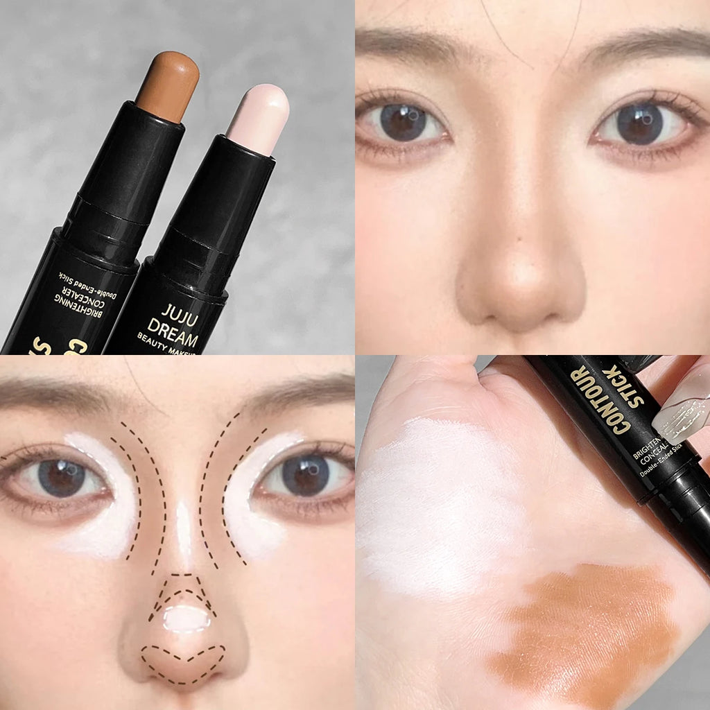 Stylo Contour Double Embout | Fond de Teint Crème & Anticernes | Couvrance Longue Durée