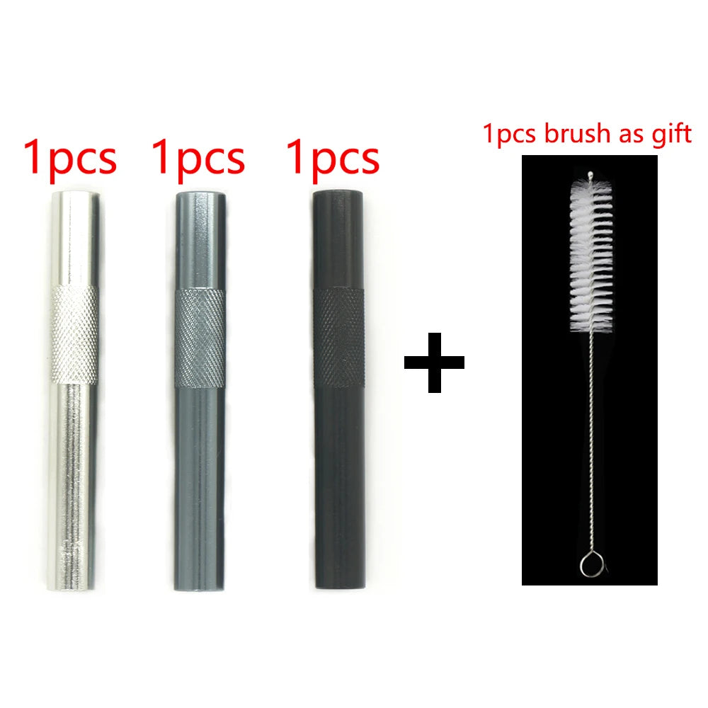Pailles Réutilisables | Aluminium avec Brosse de Nettoyage | Pack Multiple, Couleurs Variées
