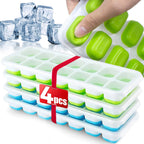 Moule à glaçons | 14 cavités en silicone avec fond souple | Couvercle étanche