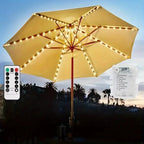 Guirlande lumineuse pour parasol extérieur | 104 LED blanc chaud | Télécommande & alimentée par batterie | Étanche