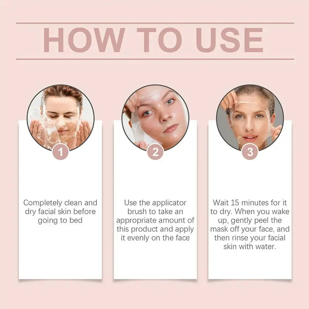 Masque peeling au collagène | Soin enveloppant de nuit | Hydratation profonde et raffermissant