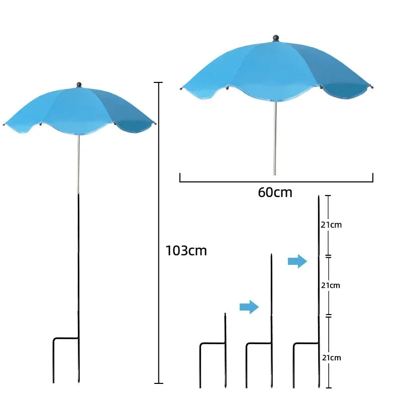 Parasol pour Plantes | Hauteur Réglable | Couverture 60 cm, Polyester Anti-UV | Résistant aux Intempéries