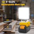 Lampe de travail portable | LED haute luminosité 5200LM | Rechargeable USB-C | Support à angle réglable