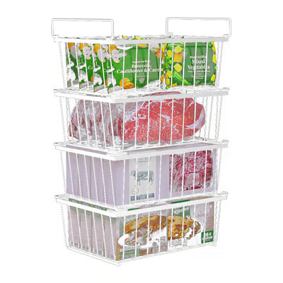 Organisateur de congélateur | Design empilable vertical | Résistant aux odeurs et facile à nettoyer | Lot de 4