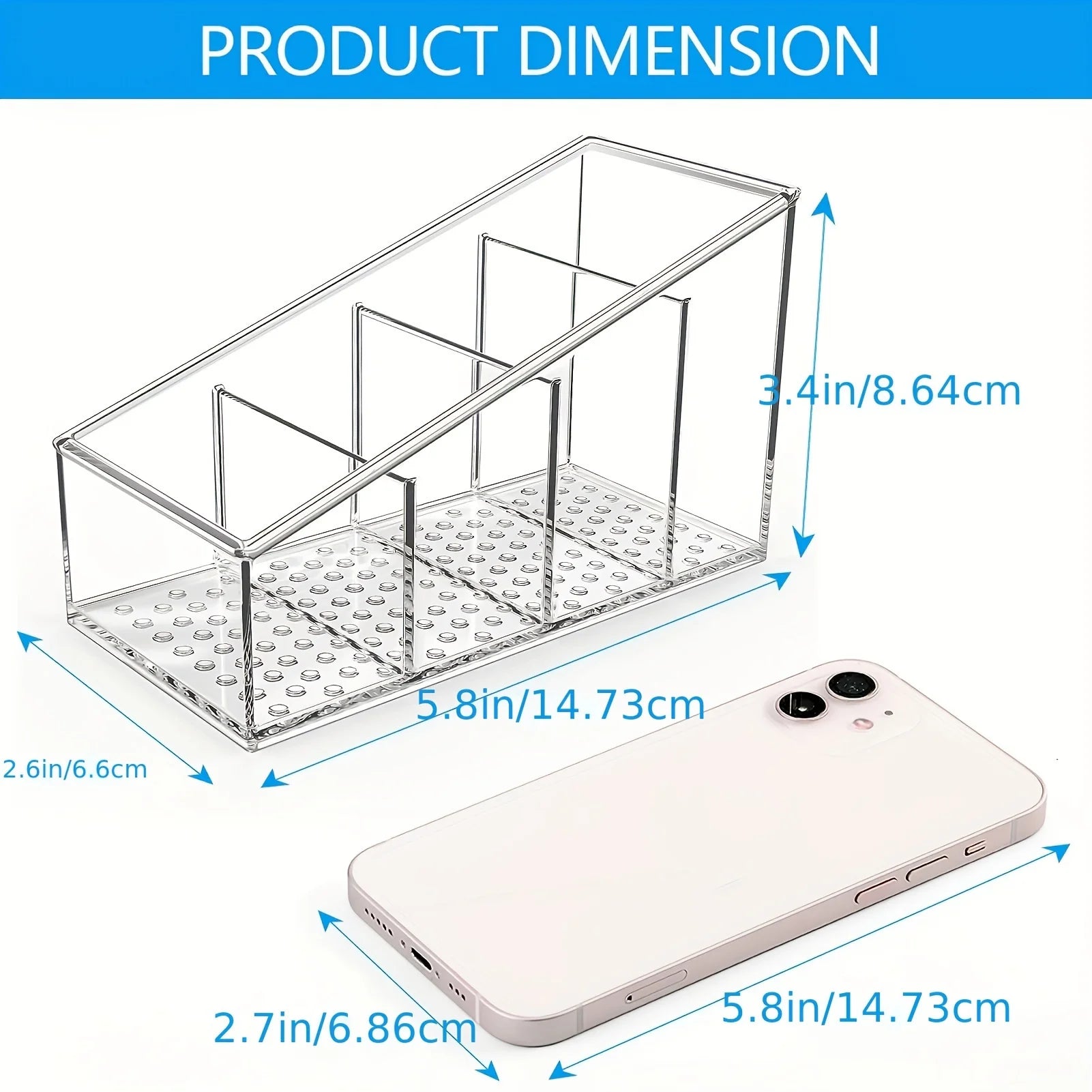 Support de Télécommande et Organiseur de Bureau | Design Transparent | 4 Compartiments