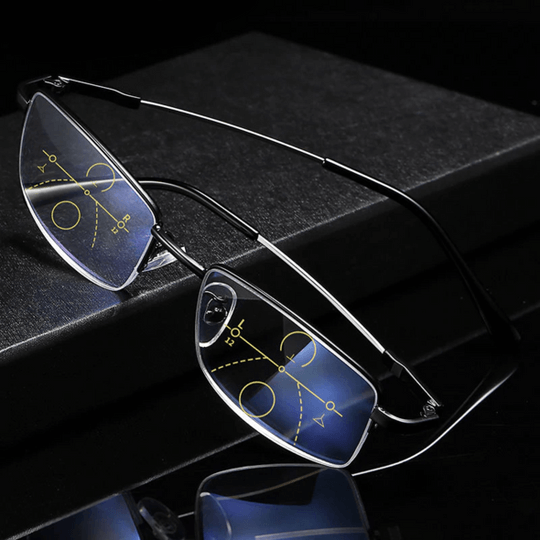 Lunettes progressives pour adultes | Verres adaptatifs | Protection contre la lumière bleue et les UV | Confort optimal