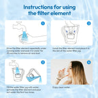 Filtre de rechange pour carafe à eau | Filtration au charbon actif | Lot de 6