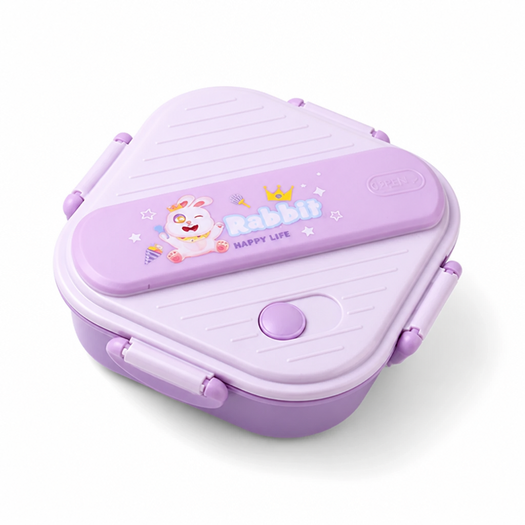Boîte bento avec couverts, idéale pour des repas nets et bien séparés