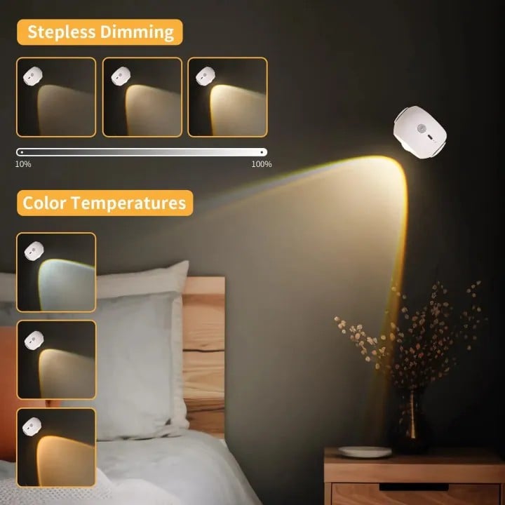 LumaGlow™ - Applique Murale LED Rechargeable Coucher de Soleil