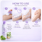 Mousse Épilation | Formule Rapide & Indolore | Hydratante & Douce | Douceur Longue Durée