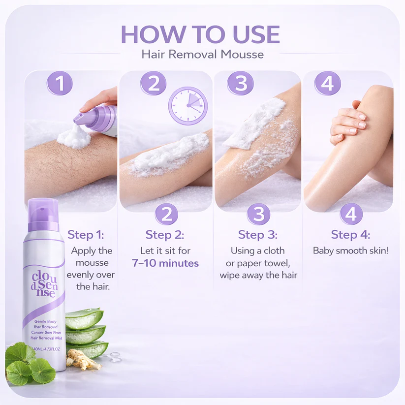 Mousse Épilation | Formule Rapide & Indolore | Hydratante & Douce | Douceur Longue Durée