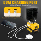 Lampe de travail portable | LED haute luminosité 5200LM | Rechargeable USB-C | Support à angle réglable