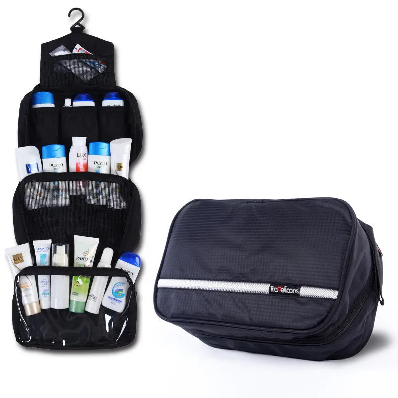 Trousse de toilette pour hommes et femmes | Grand organisateur déperlant | Compartiments intérieurs en nylon Oxford