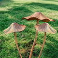 Lot de 3 champignons décoratifs en métal pour le jardin