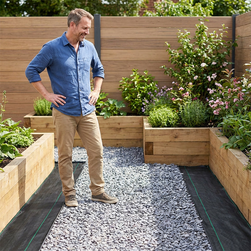 Utilisation de la toile de sol pour limiter les mauvaises herbes