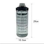 Bouteille d'eau pour adultes | 2L à large ouverture avec paille intégrée | Marquage temporel | Sports de plein air
