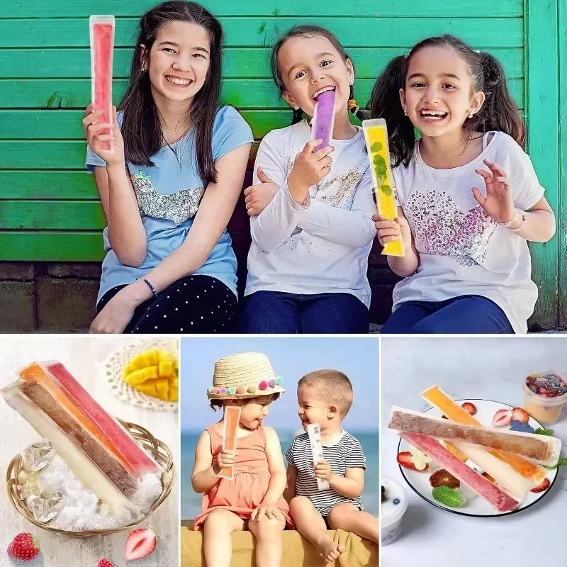 Sachets à glace pour enfants | Étanches & Résistants au gel | Matériau de qualité alimentaire 5,5 x 28 cm