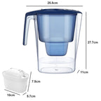 Carafe Filtrante d'Eau Domestique | Filtre à Charbon Actif Alcalin | Capacité 3,6L | Minuteur de Remplacement Intégré